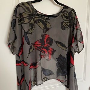 Muted Floral Flowy Top w/ Open Back